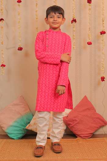 Tiny Colour Gulab Printed Kurta Set 