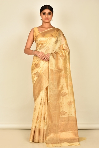 Naintara Bajaj Floral Woven Saree