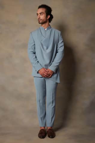 Draped Bandhgala Set 