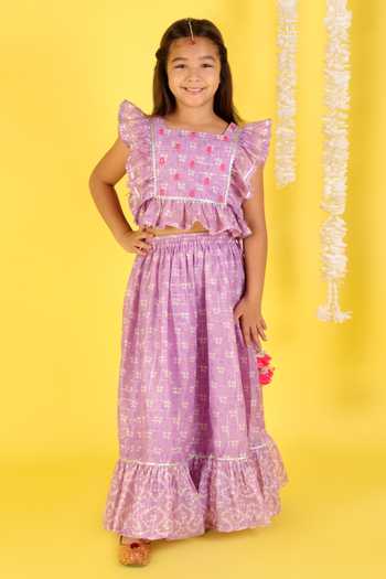 Lil Drama Bandhej Print Lehenga & Choli Set 