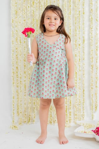 Printed Angrakha Dress 