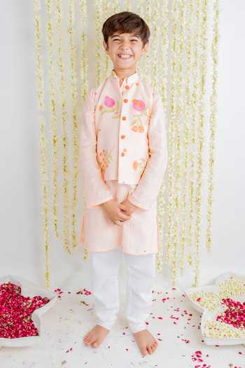 MR Brat Anar Print Kurta Set with Bundi 