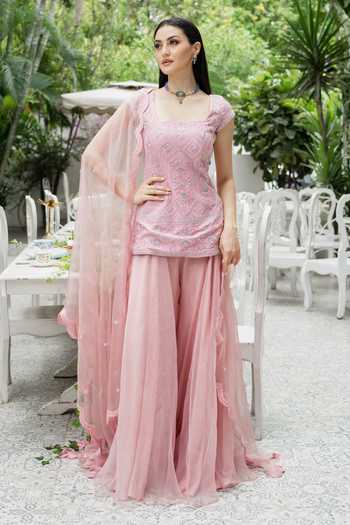 Varun Chakkilam Embroidered Kurta Palazzo Set 