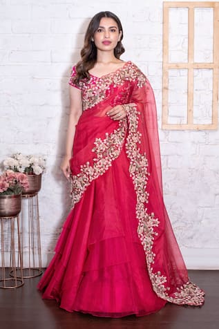 The Most Gorgeous South Indian Lehenga Saree Designs We Spotted! | Saree  designs, Party wear indian dresses, Lehenga saree design
