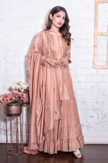 Vasavi Shah Embroidered Kurta Sharara Set 