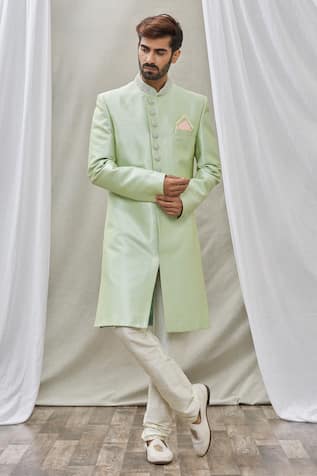 Aryavir Malhotra Mandarin Collar Sherwani Set 