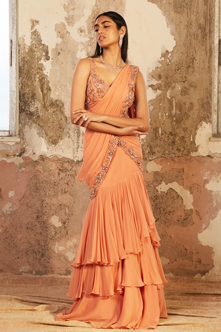 Shloka Khialani Serena Pre-Draped Saree With Blouse