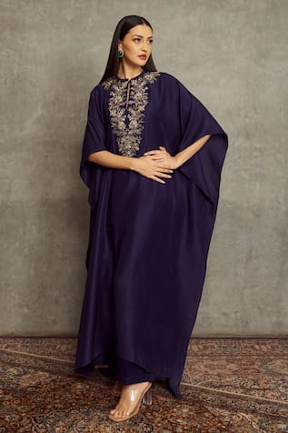 Embroidered Kaftan & Palazzo Set 