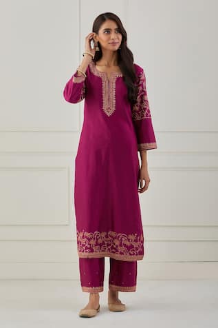 Chanderi Silk Embroidered Kurta  