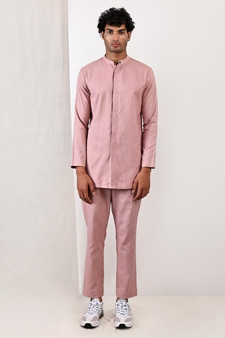 Bohame Barclay Band Collar Kurta Set