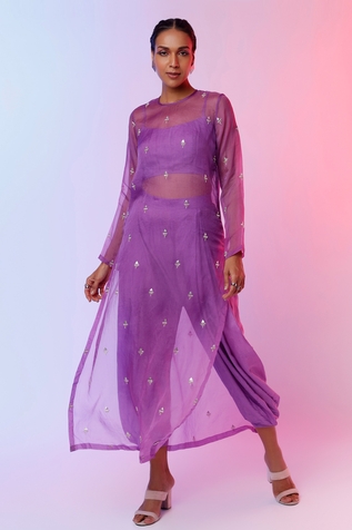 SVA by Sonam & Paras Modi Embellished Kurta Draped Pant Set