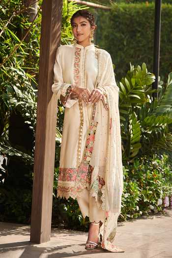 Varun Bahl Chanderi Kurta Trouser Set 