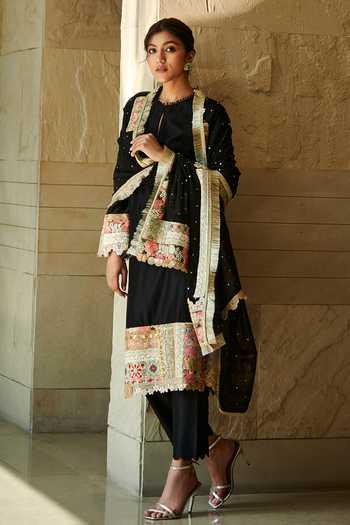 Varun Bahl Chanderi Kurta Trouser Set 