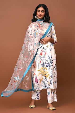 NUHH Floral Print Kurta Set 