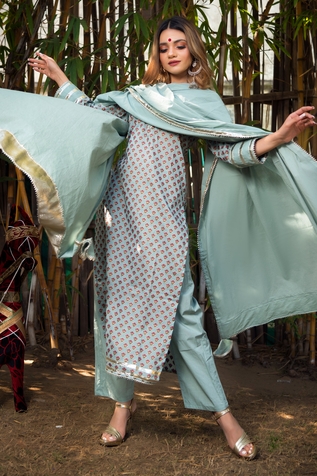 POMCHA JAIPUR Hand Block Print Kurta Set