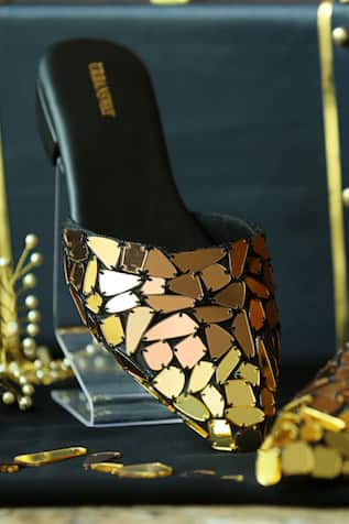 Mirror Embellished Mule Heels 