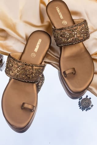 Embellished Kolhapuri Wedges 