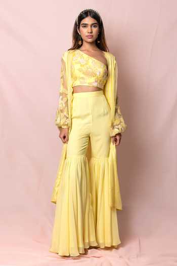 Pinup By Astha Embroidered Jacket & Sharara Set 