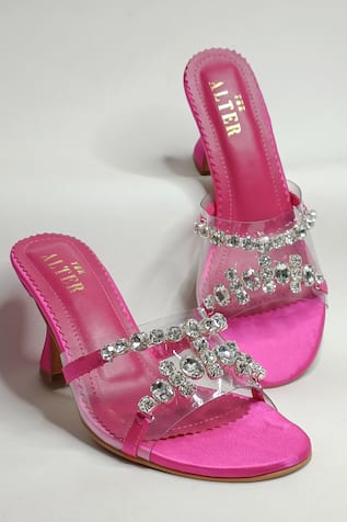 THE ALTER Zenzy Satin Embellished Hourglass Heels 