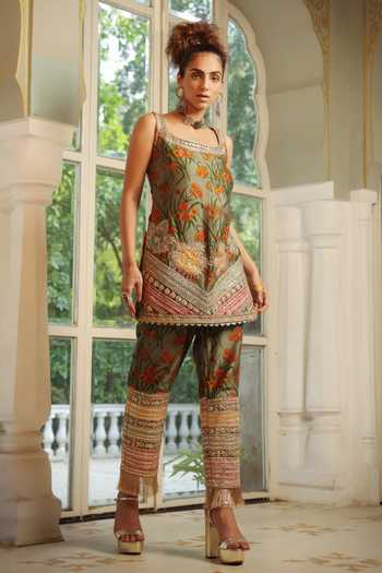 Pallavi Jaipur Floral Print Kurta & Pant Set 