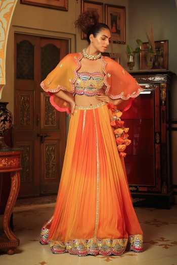 Pallavi Jaipur Embroidered Shrug Lehenga Set 