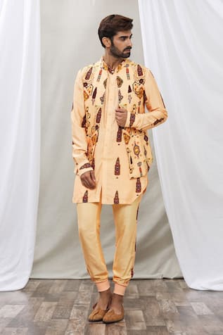 Printed Waistcoat & Kurta Set 