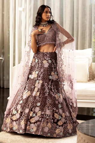 Roqa Floral Embroidered Lehenga Set