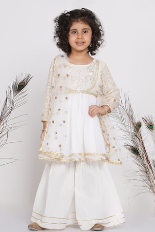 Embroidered Kurta Sharara Set 