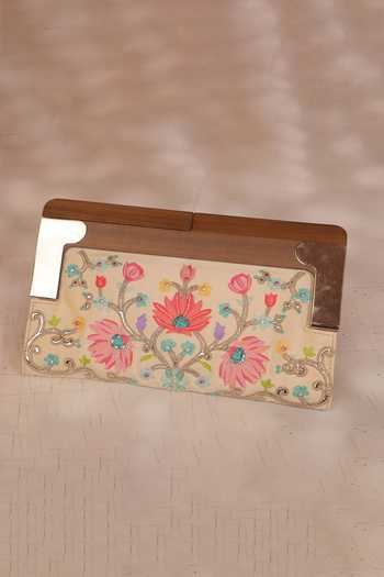 Seams Pret And Couture Floral Embroidered Clutch Bag 