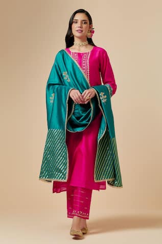 Silk Chanderi Embroidered Dupatta 