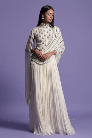 Aqua Georgette Readymade Floor Length Anarkali Suit 193641 | Ladies gown,  Party wear dresses, Stylish dresses