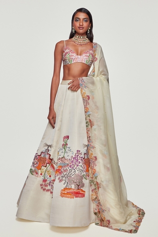 Aisha Rao Divergence Applique Embellished Lehenga Set
