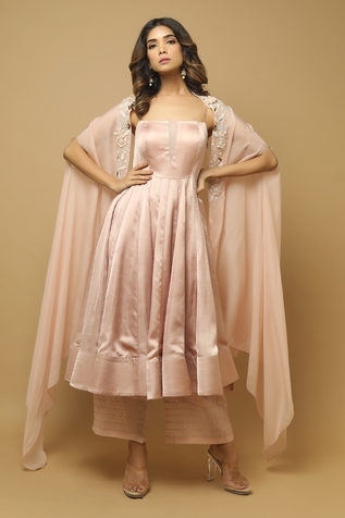 Ahi Clothing Satin Anarkali Palazzo Set