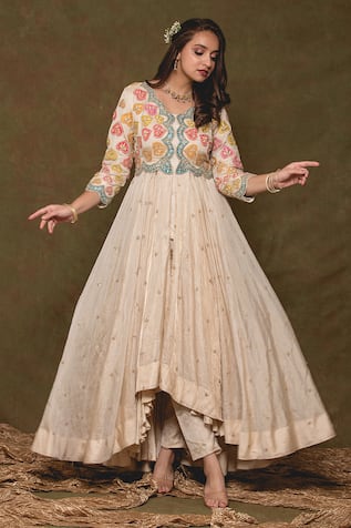 Embroidered Anarkali & Pant Set 