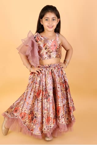 Aesthetic Pink Colored Designer Kids Lehenga Choli, Wedding lehengas| Buy  lehengas online