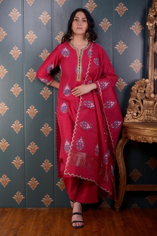 Abbaran Block Print Kurta Pant Set