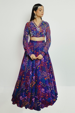 Payal & Zinal Abstract Print Skirt & Blouse Set