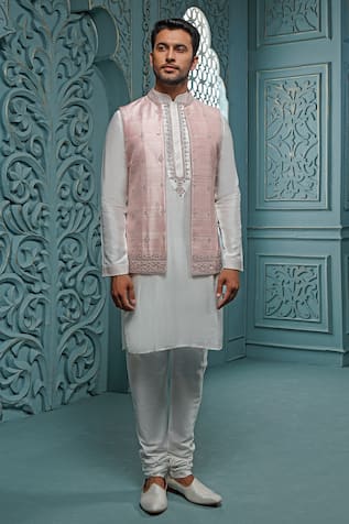 Zardozi Work Bundi & Kurta Set 