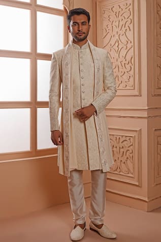 Floral Embroidered Sherwani Set 