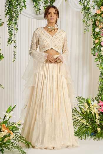 NIDHIKA SHEKHAR Basant Embroidered Lehenga Set 