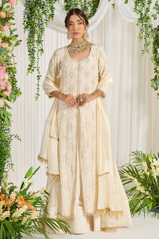 Nidhika Shekhar Sharde Embroidered Kurta Lehenga Set 