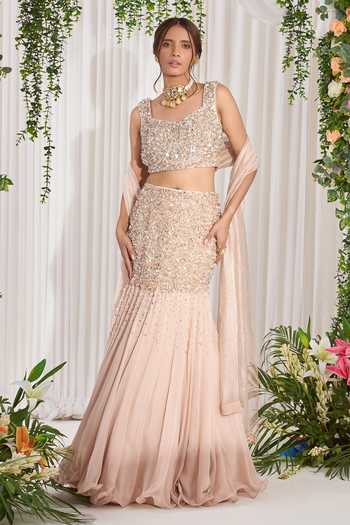 NIDHIKA SHEKHAR Sundarban Embroidered Lehenga Set 