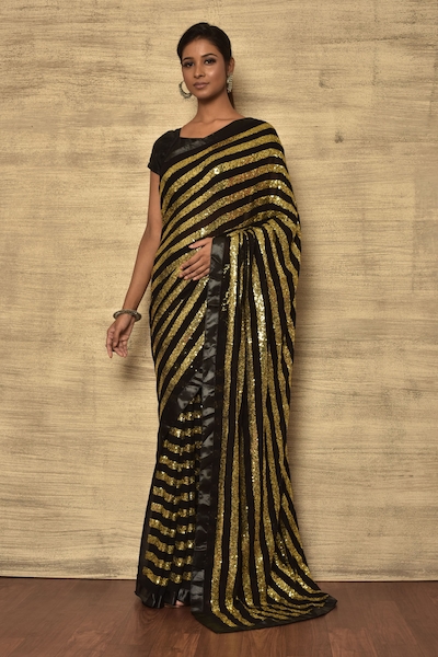 Samyukta Singhania Sequin Striped Saree