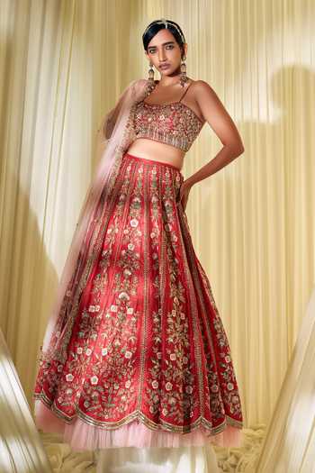 Disha Muchhala Floral Embroidered Bridal Lehenga Set 
