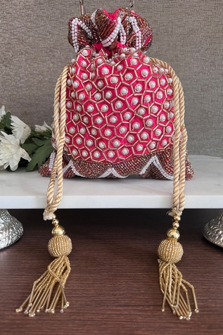 Nayaab by Sonia Silk Embroidered Polti Bag With Handle