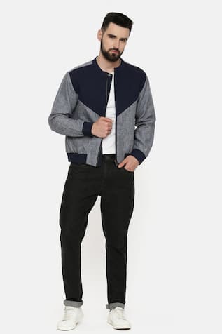Colorblock Bomber Jacket For Kids