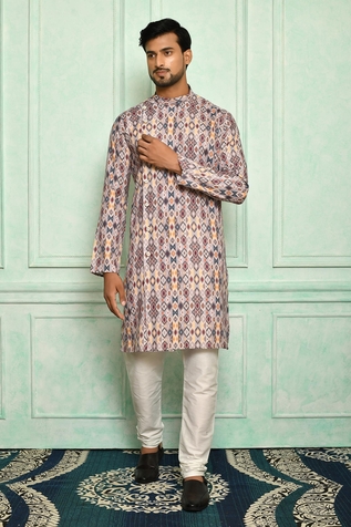 Adara Khan Geometric Pattern Kurta