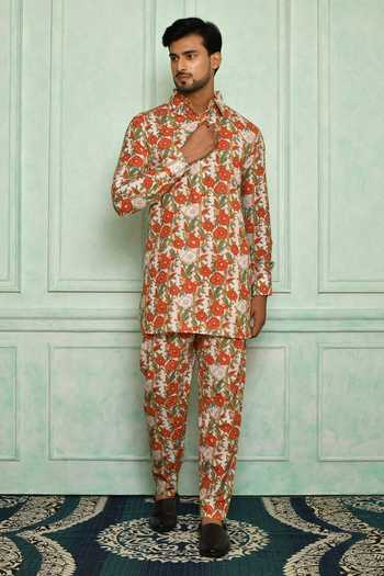 Pranay Baidya Floral Print Kurta Set 