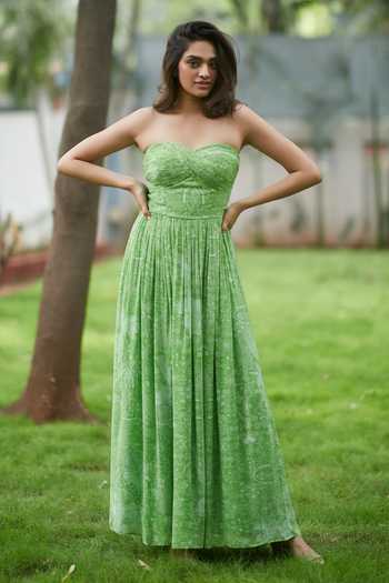Ankita Dharman Laurel Leaf Pattern Dress 