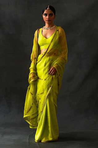 Nishar Ahmed Aari & Dori Embroidered Saree